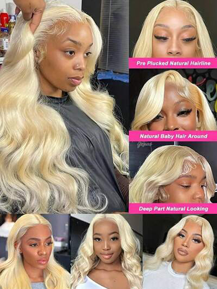 Perucas de Cabelo Humano Cor L - 613 Blonde Body Wave Lace Front Wig avaliação e preço