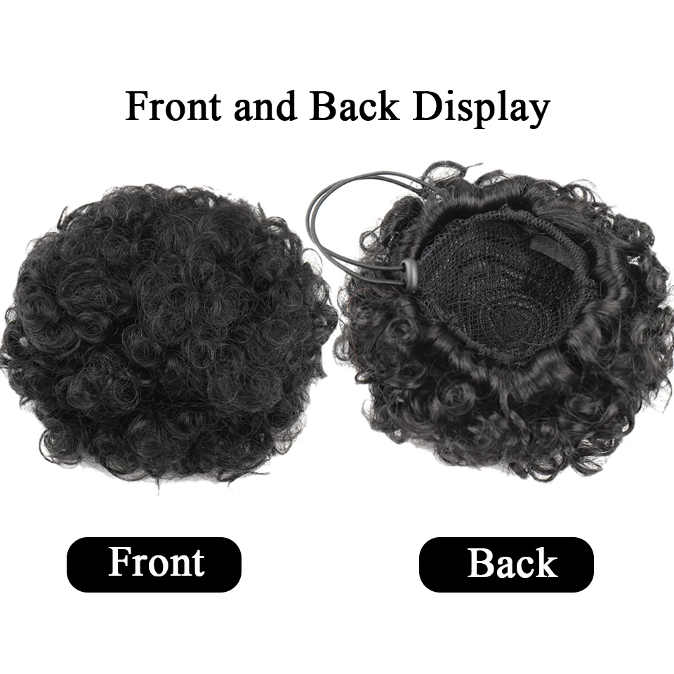 Extensão de rabo de cavalo com - Drawstring Afro Curly Puff Ponytail avaliação e preço