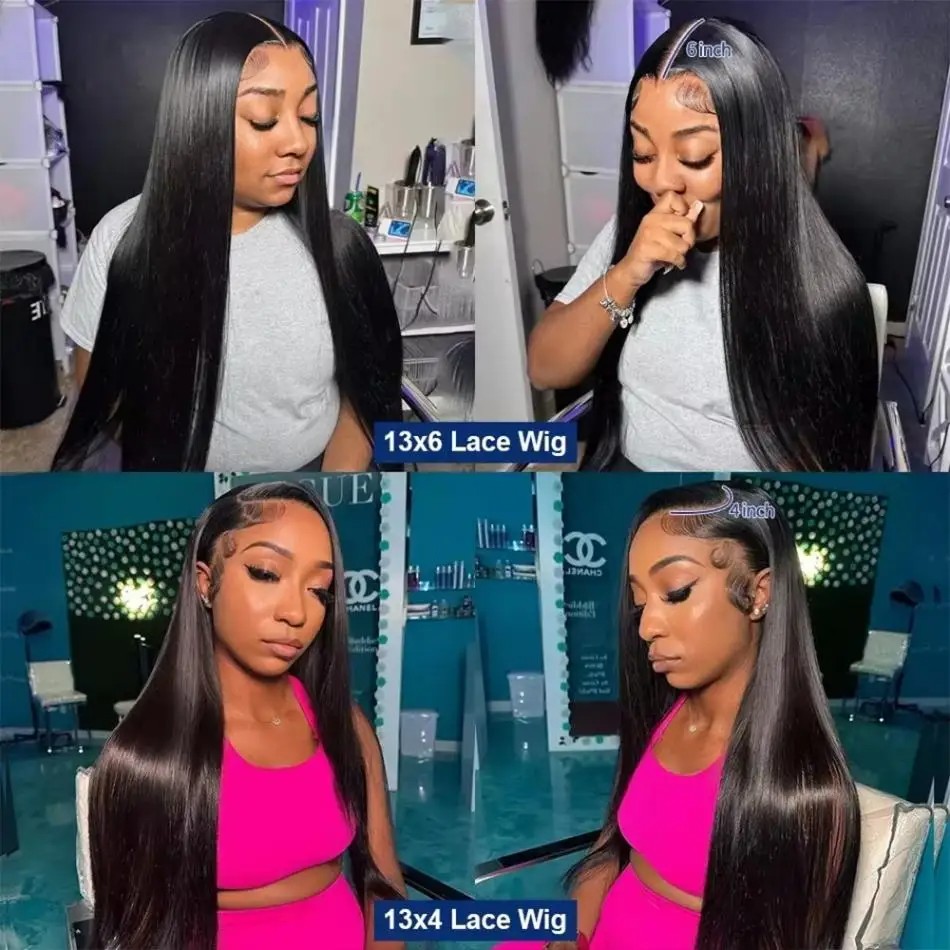 Perucas de Cabelo Humano Liso  - Hd Lace Frontal Wig Human Hair Pre Plucked avaliação e preço