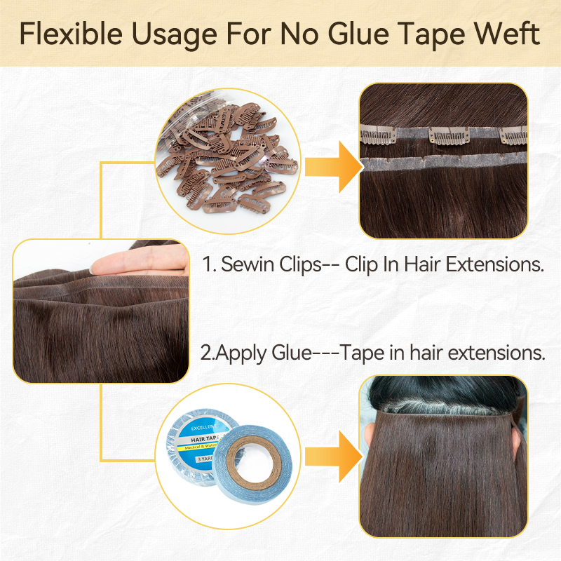 Fita longa invisível pu trama  - Invisible Tape In Extensions Real Hair avaliação e preço