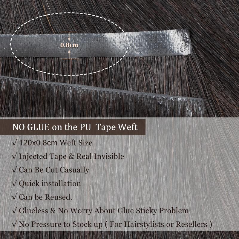 Fita longa invisível pu trama  - Invisible Tape In Extensions Real Hair avaliação e preço
