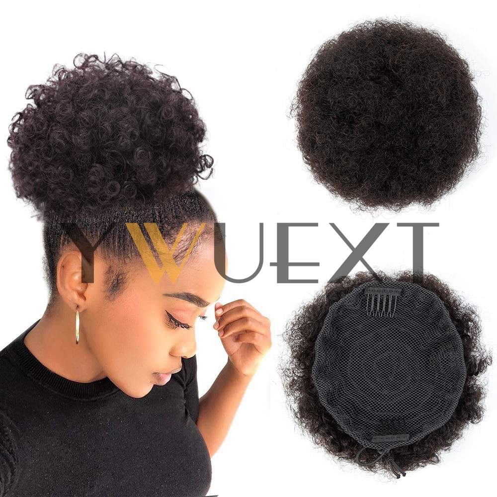 Rabo de Cavalo Afro Puff de 4- - Drawstring Afro Curly Puff Ponytail avaliação e preço