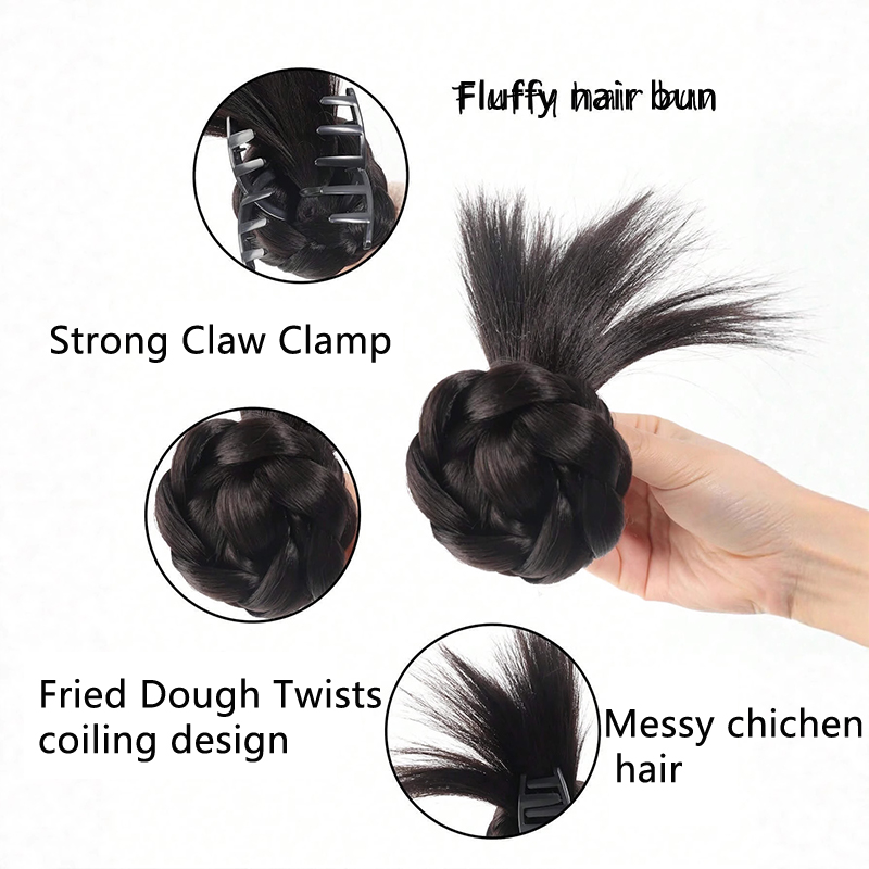 Coque de Cabelo Sintético Leve - Claw Clip Messy Bun Hair Piece avaliação e preço