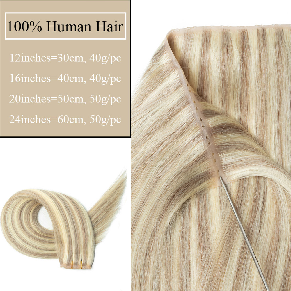 Loira injeção buraco trama ext - Invisible Tape In Extensions Real Hair avaliação e preço