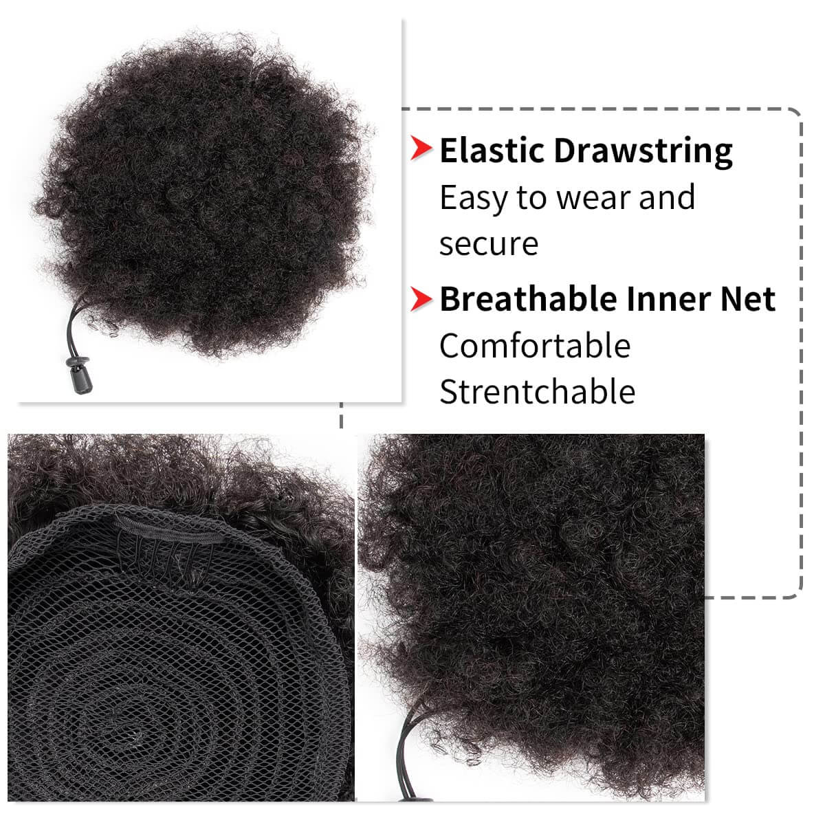 Ponytail Sintético Afro Puff c - Drawstring Afro Curly Puff Ponytail avaliação e preço