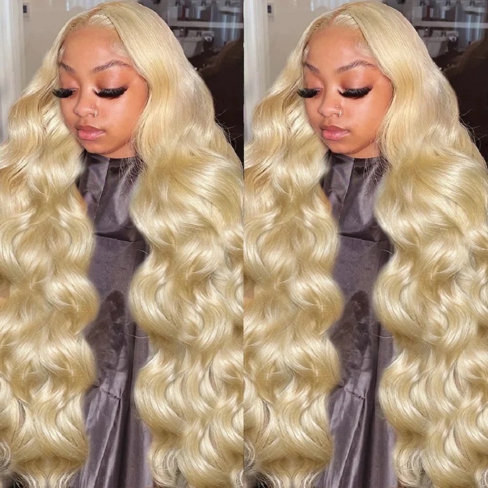 Perucas de Cabelo Humano Loiro - 613 Blonde Body Wave Lace Front Wig avaliação e preço
