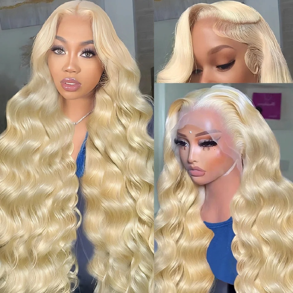 Perucas de Cabelo Humano Loiro - 613 Blonde Body Wave Lace Front Wig avaliação e preço