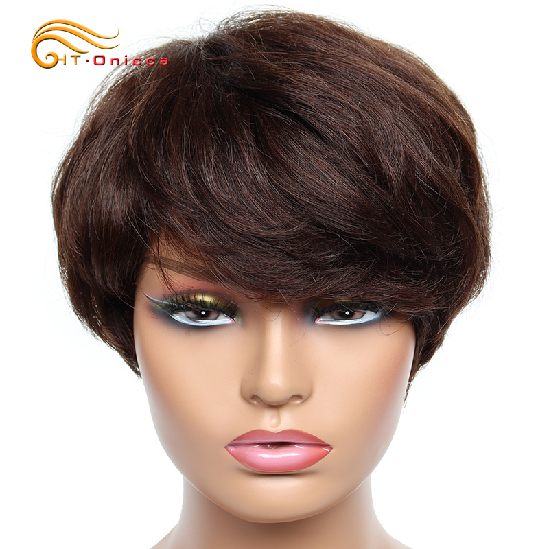Barato peruca curta em linha r - Short Pixie Cut Wig Human Hair Cheap avaliação e preço