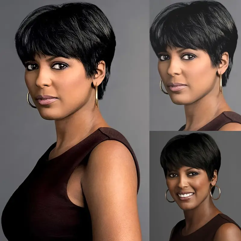 Peruca Curta Pixie de Cabelo H - Short Pixie Cut Wig Human Hair Cheap avaliação e preço