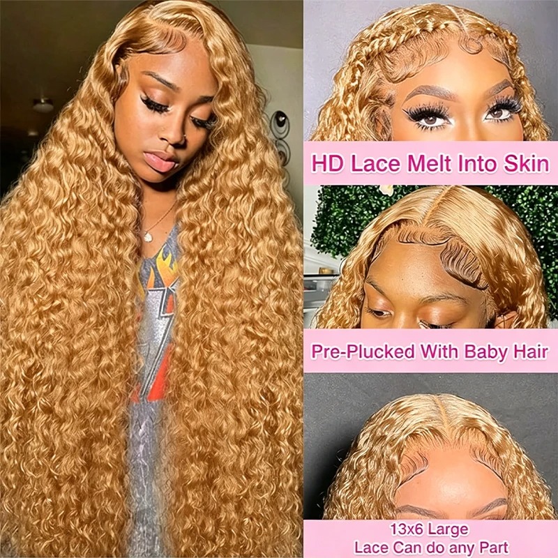34 38 Polegada mel loira peruc - Human Hair Wigs avaliação e preço
