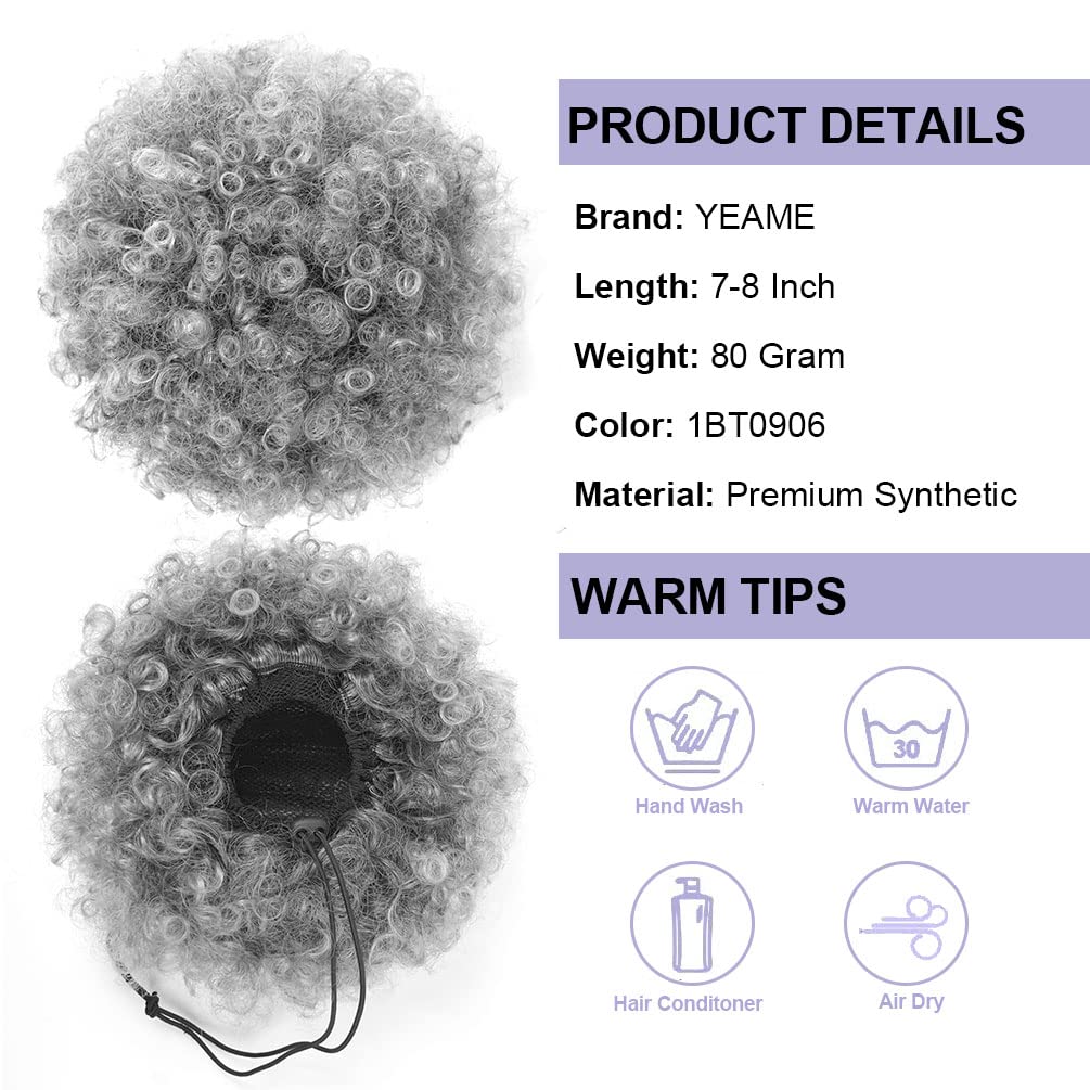 Ponytail Afro Puff com Cordão, - Drawstring Afro Curly Puff Ponytail avaliação e preço