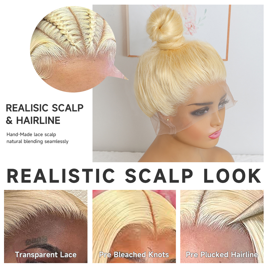 Peruca de Cabelo Humano Liso O - Hd Lace Frontal Wig Human Hair Pre Plucked avaliação e preço