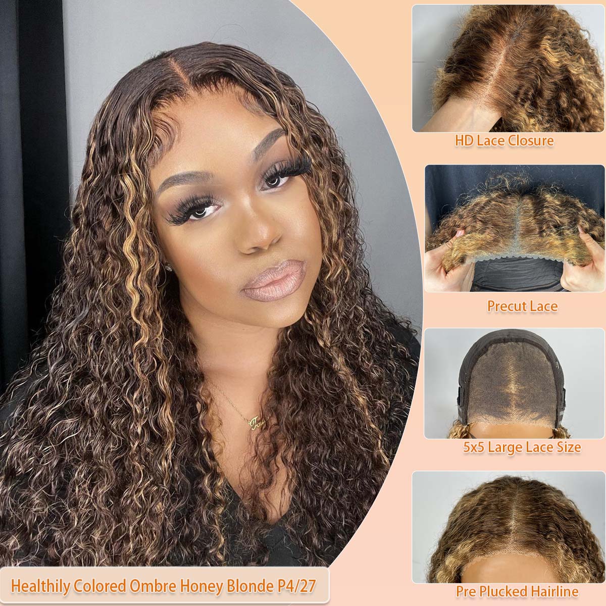 Peruca Wear & Go P427 Loiro Me - Glueless Wear And Go Human Hair Wig avaliação e preço