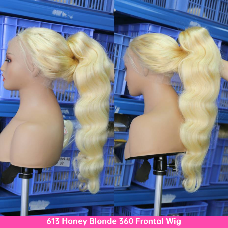 Peruca de Cabelo Humano Ondula - 613 Blonde Body Wave Lace Front Wig avaliação e preço