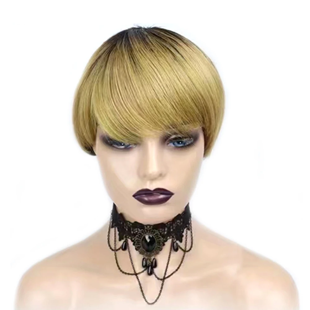 8 Polegada curto remy peruca d - Short Pixie Cut Wig Human Hair Cheap avaliação e preço