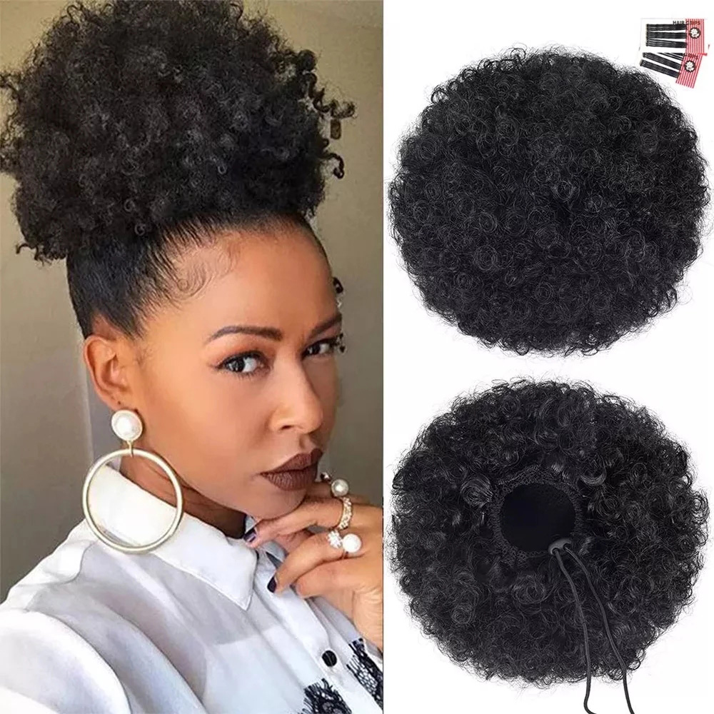 Sintético 10 Polegada grande a - Drawstring Afro Curly Puff Ponytail avaliação e preço