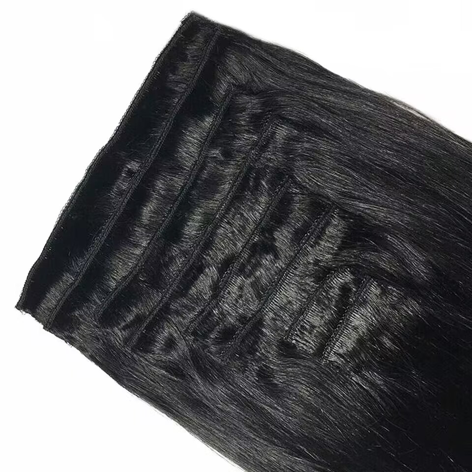 Extensões de Cabelo Liso com C - Seamless Clip In Hair Extensions Human Hair avaliação e preço