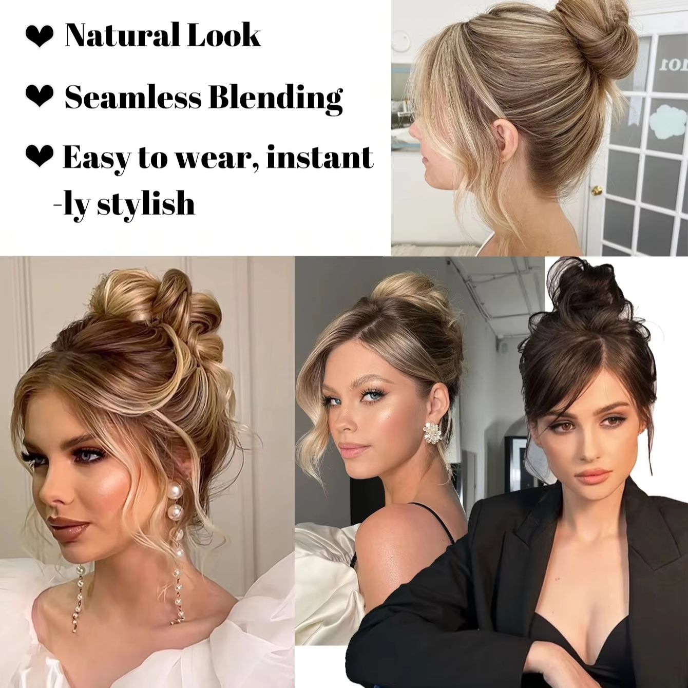Presilha de Cabelo Sintética M - Claw Clip Messy Bun Hair Piece avaliação e preço