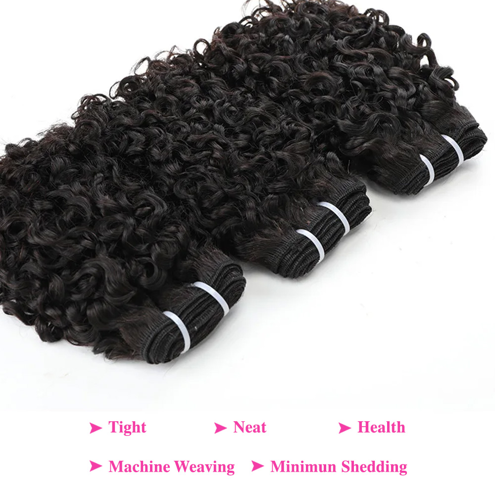 Pixie onda pacotes de cabelo c - Deep Wave 3 Bundles With Closure avaliação e preço